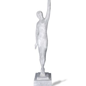 Art Deco Lady Statue One Hand Raised