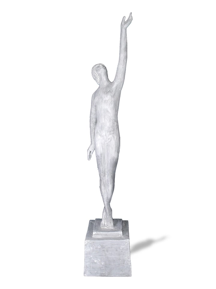 Art Deco Lady Statue One Hand Raised
