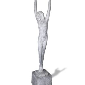 Art Deco Lady Statue Two Hands Raised