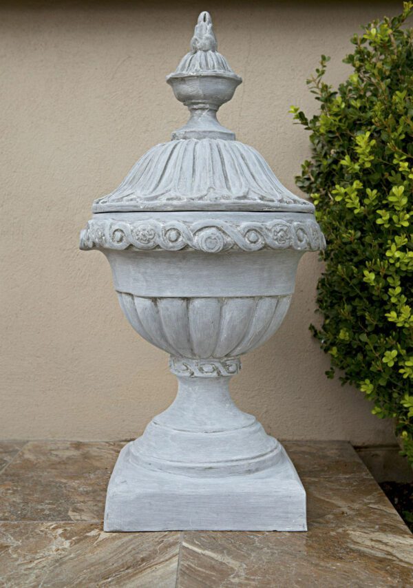 Imperial Urn With Top Lead Gray Color