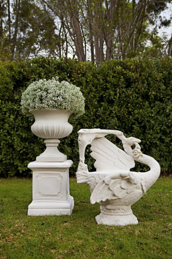 Bell Urn Limestone Color With Plants