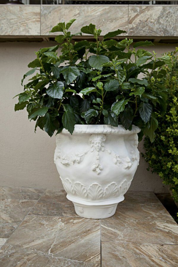 Della Robbia Pot Limestone Color With Plants