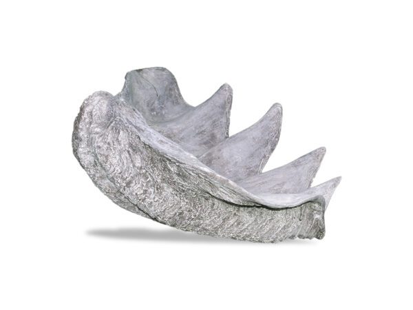 Clam Shell Planter Large Lead Gray